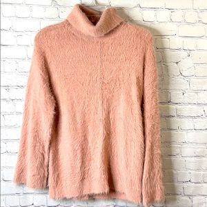 INC pale mauve fuzzy sweater sz L